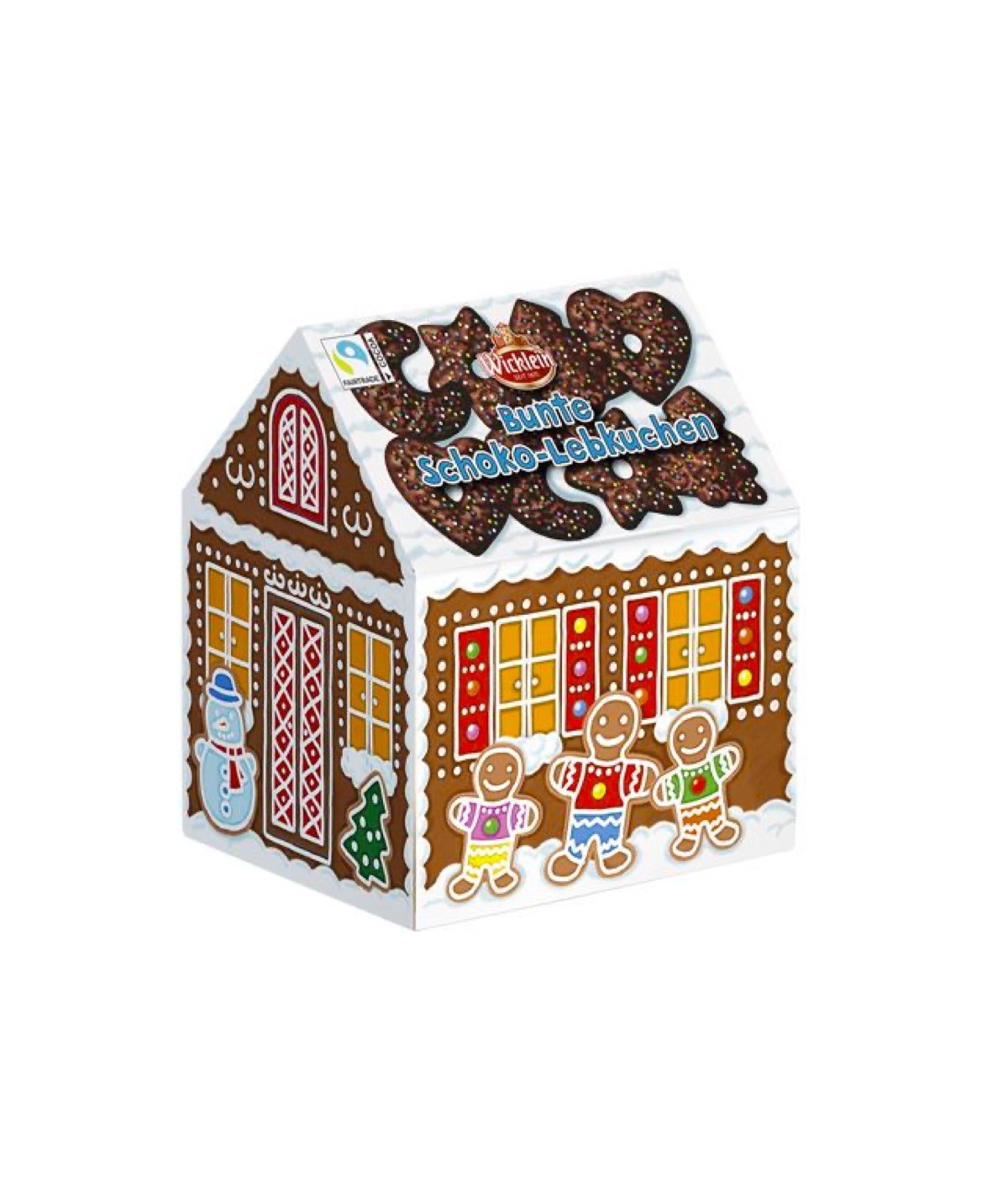 Maison de Noël en pain d'épices remplie de confiseries et chocolats de Noël